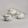 Набор кастрюль эмалированный, серия "dandelion" 6пр. 2,0/2,8/3,8л диа.18/20/22см Agness (943-105)