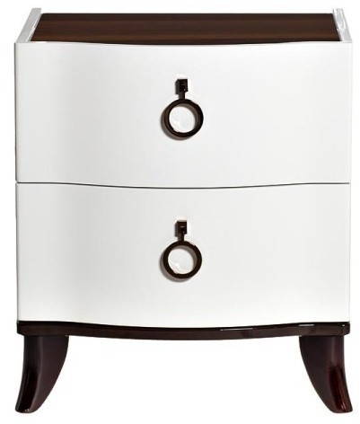 Тумбочка белая, коричневая столешница 55,5х45,5х62 (TT-00000712)