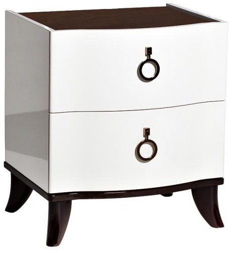 Тумбочка белая, коричневая столешница 55,5х45,5х62 (TT-00000712)