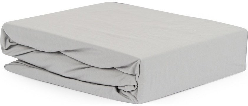 Простыня серого цвета из органического стираного хлопка из коллекции essential, 180х270 см (69407)