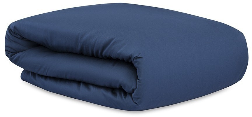 Комплект постельного белья из премиального сатина темно-синего цвета из коллекции essential, 200х220 см (77124)