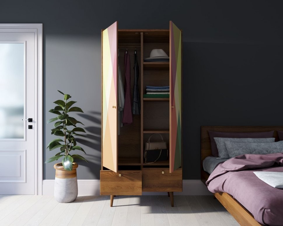 Шкаф двухстворчатый Berber принт 16 арт BB16/Print_16-ET