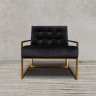 Кресло S0190-1D, обивка бархат, ножки нержавеющая сталь, black/matte gold, ROOMERS FURNITURE