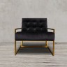 Кресло S0190-1D, обивка бархат, ножки нержавеющая сталь, black/matte gold, ROOMERS FURNITURE