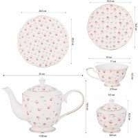 Чайный сервиз lefard &quot;sonnet in roses&quot; на 6 пер. 20 пр. 1100/300/270 мл/20,5 см (275-1258)
