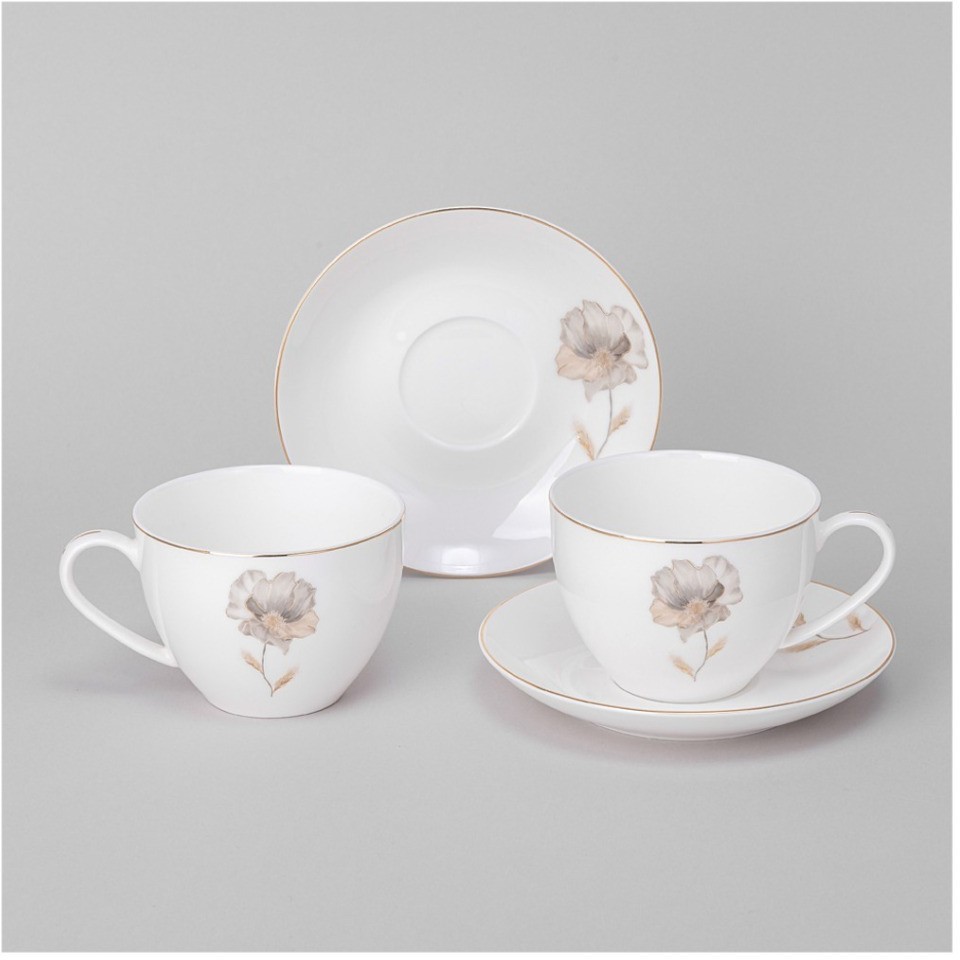 Чайный набор lefard "inspiration" золотой цветок на 2 пер. 4 пр. 260 мл (422-123)