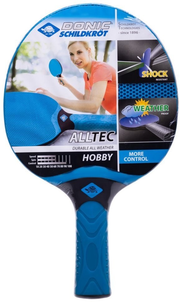 Ракетка для настольного тенниса Alltec Hobby, всепогодная, синий/черный (610047)