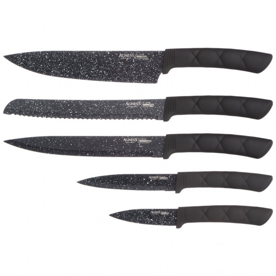 Набор ножей agness на подставке, 6 предметов (911-730)