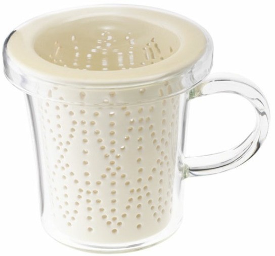 Кружка с ситечком C080-34ASA, стекло,фарфор, Sand, LOVERAMICS