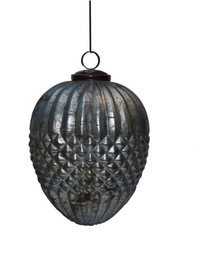 Новогодняя игрушка шишка G19648, стекло, silver/blue, ROOMERS FURNITURE