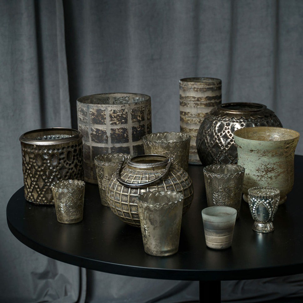 Подсвечник Ksa/5463, 13, стекло, silver burn, ROOMERS FURNITURE