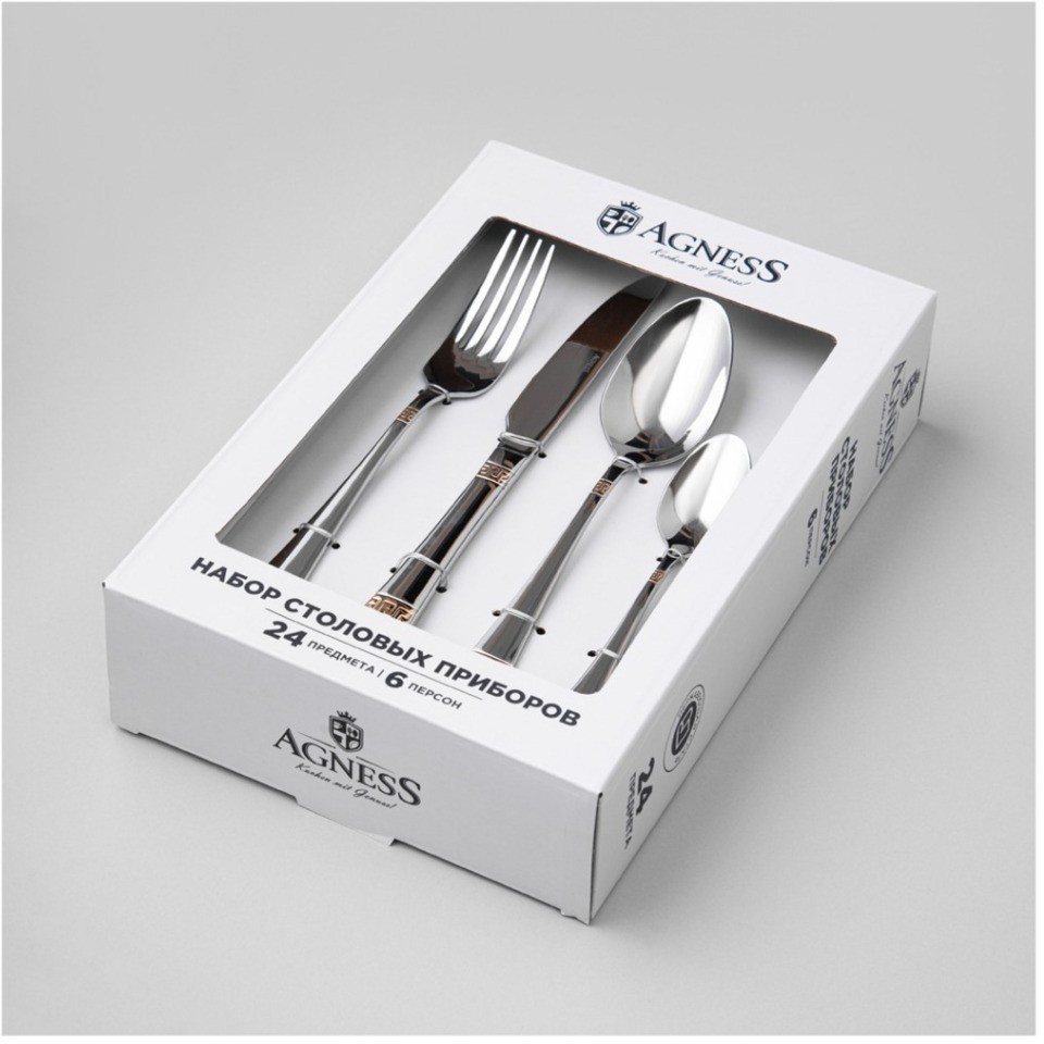 Набор столовых приборов sole agness 24 пр., сталь 18/0 (1000-007)