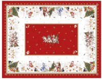 Скатерть &quot;с новым годом&quot; 140х180см, красный, 100% хлопок,твил пропитка Lefard (850-763-2)