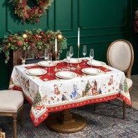 Скатерть &quot;с новым годом&quot; 140х180см, красный, 100% хлопок,твил пропитка Lefard (850-763-2)