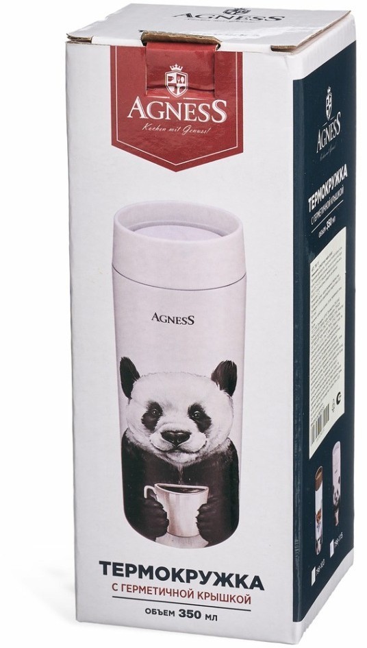Термокружка panda 350 мл, колба нерж.сталь 18/10 Agness (798-115)