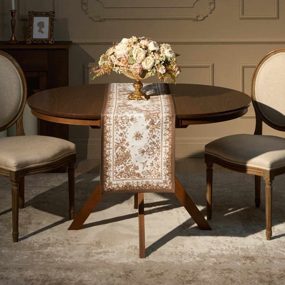 Дорожка  " royal garden" 40х146см ,белый ,100% хлопок ,твил с пропиткой Lefard (850-754-3)