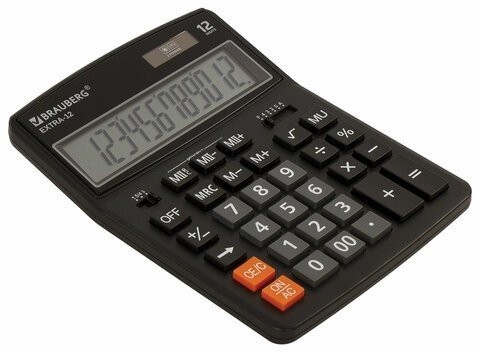 Калькулятор настольный Brauberg Extra-12-BK 12 разрядов 250481 (86033)