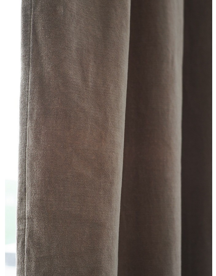 Штора из хлопкового бархата серого цвета из коллекции essential, 150х290 см (76956)