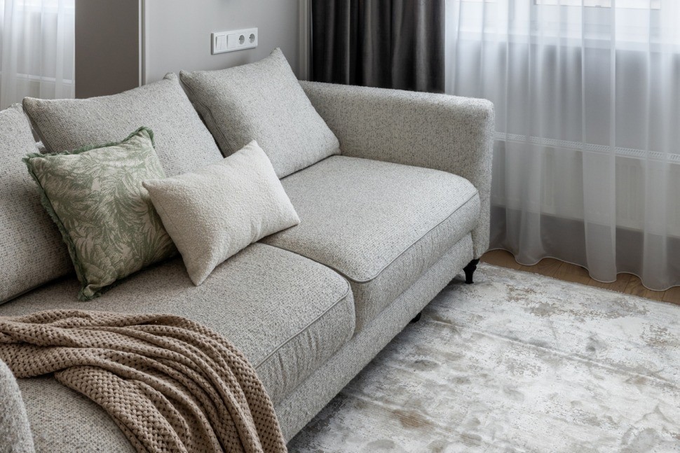 Диван Sorrento(K) 230M трехм.раск c кантом,рогожка св.беж Santo1902-SECRU+Nev83 230*101*86 (TT-00012904)