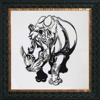 Картина Картина Swarovski "Носорог" с кристаллами Swarovski (1826)