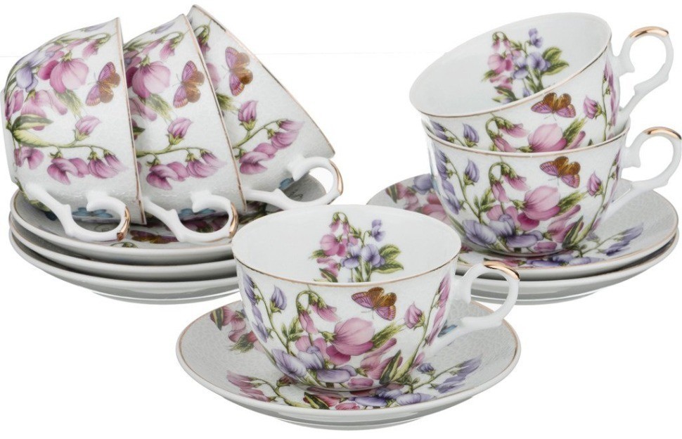 Чайный набор на 6 персон 12 пр. "весна" 250 мл Lefard (69-1647)