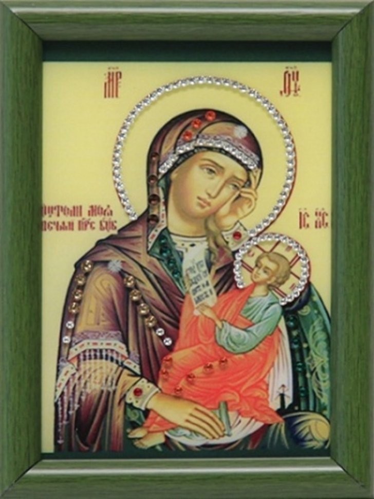 Икона Божией Матери Утоли мои печали малая с кристаллами Swarovski (1618)