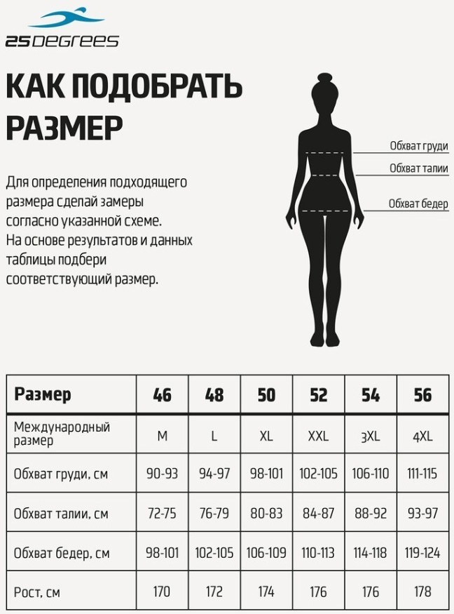 Купальник для плавания 25DEGREES Shape Black, полиамид (2115530)