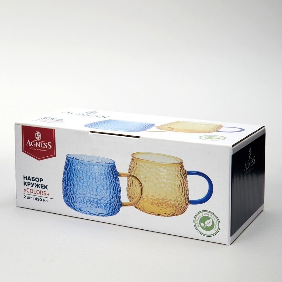 Набор кружек "colors" из 2-х шт. 450 мл Agness (887-274)