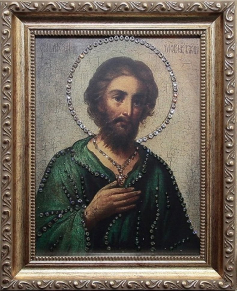 Икона Алексий человек божий с кристаллами Swarovski (2106)