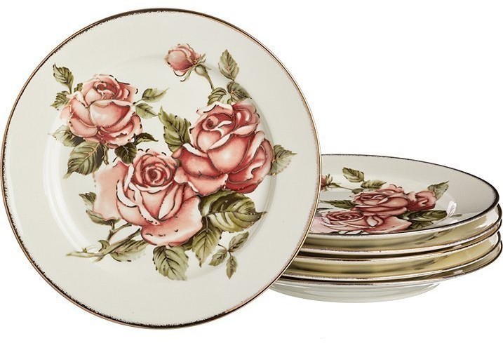 Набор тарелок из 6 шт."корейская роза" диаметр=20 см Lefard (215-062)