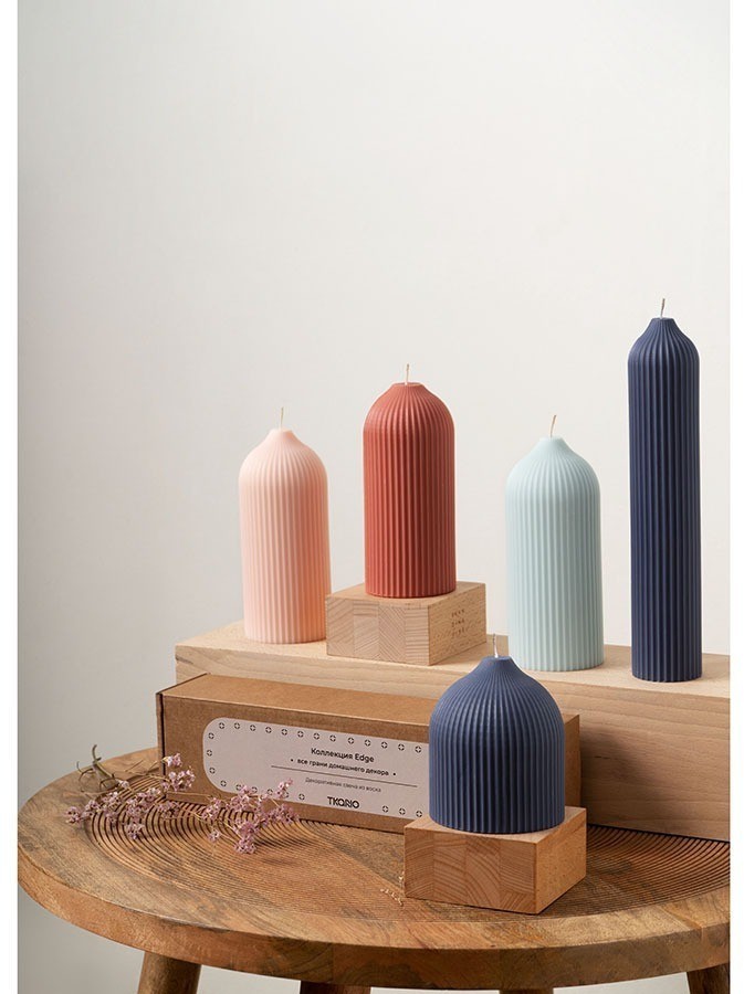 Свеча декоративная мятного цвета из коллекции edge, 10,5 см (73479)