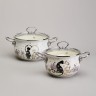 Набор кастрюль эмалированный, серия "lavender cats" 4пр. 2,0/2,8л диа.18/20см Agness (943-102)