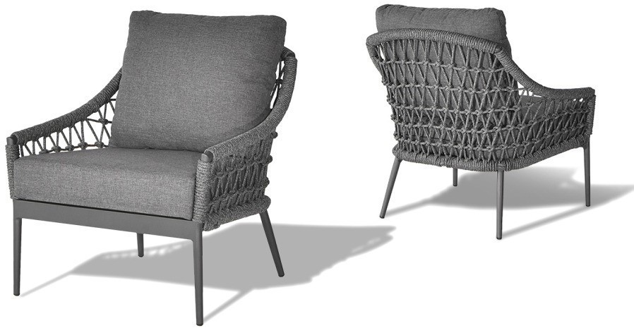 Кресло "Марра" темно-серое 80*80*85,5см, оплетка"сеть" (TT-00013257)