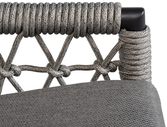 Кресло "Марра" темно-серое 80*80*85,5см, оплетка"сеть" (TT-00013257)