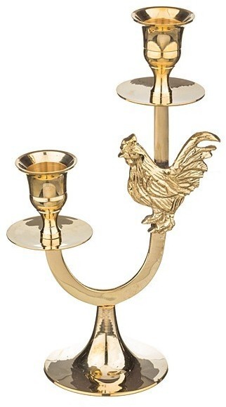 Подсвечник "петухи" на 2 свечи высота=22 см Sri Ram (D-878-179)