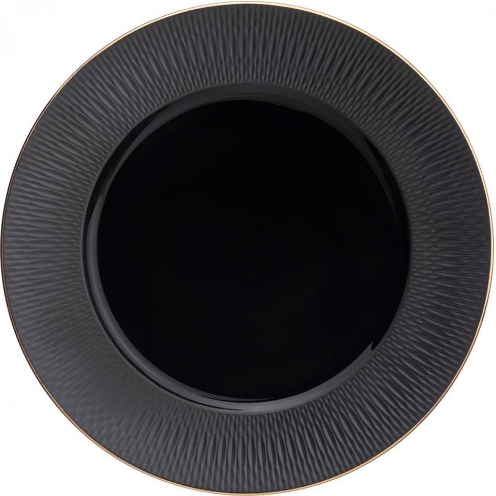 Тарелка обеденная bronco "crocus" 27 см черная Bronco (263-1054)