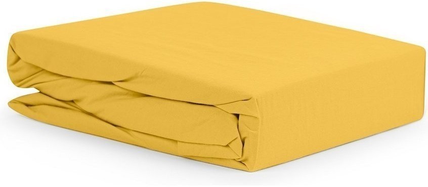 Простыня горчичного цвета из органического стираного хлопка из коллекции essential, 180х270 см (69391)