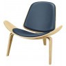Стул Шелл BLS-01/YM37ash, дерево, натуральна кожа, ash/royal blue, ROOMERS FURNITURE