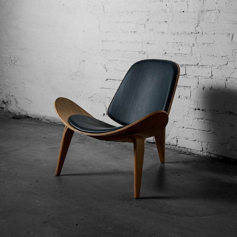 Стул Шелл BLS-01/YM37ash, дерево, натуральна кожа, ash/royal blue, ROOMERS FURNITURE