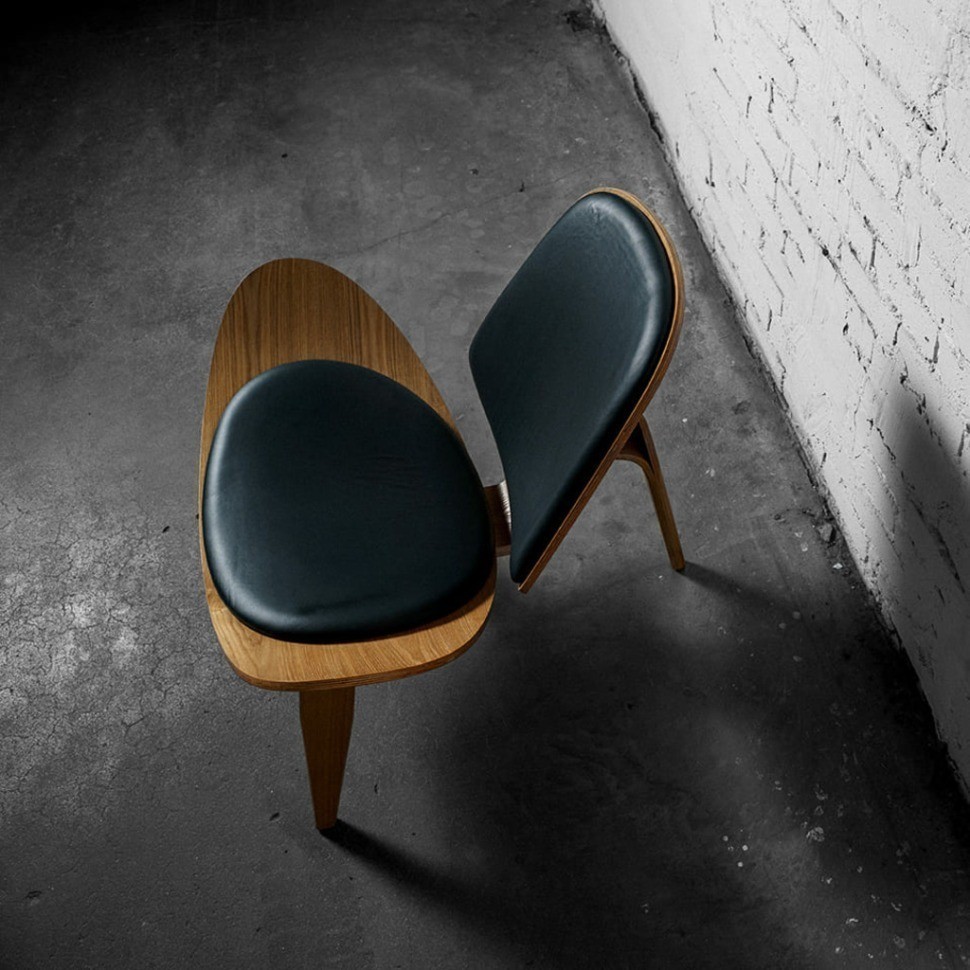 Стул Шелл BLS-01/YM37ash, дерево, натуральна кожа, ash/royal blue, ROOMERS FURNITURE