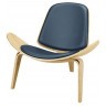 Стул Шелл BLS-01/YM37ash, дерево, натуральна кожа, ash/royal blue, ROOMERS FURNITURE