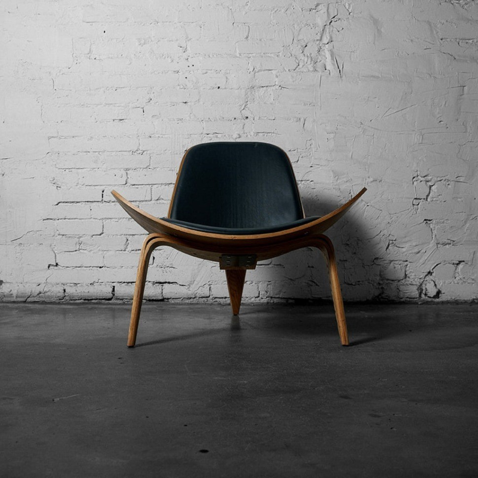 Стул Шелл BLS-01/YM37ash, дерево, натуральна кожа, ash/royal blue, ROOMERS FURNITURE