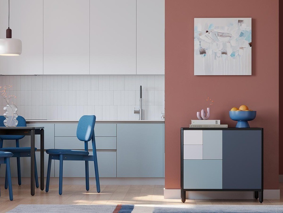 Панно декоративное fleur, 60х60 см, голубое (78818)