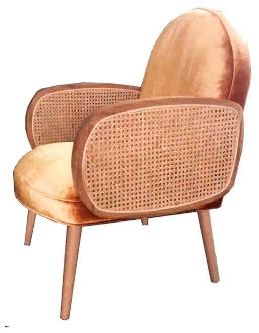 Кресло HAC6210/HT1061-13, Массив дерева, текстиль, orange, ROOMERS FURNITURE