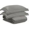 Комплект постельного белья без простыни из египетского хлопка essential, серый, полутороспальный (67326)