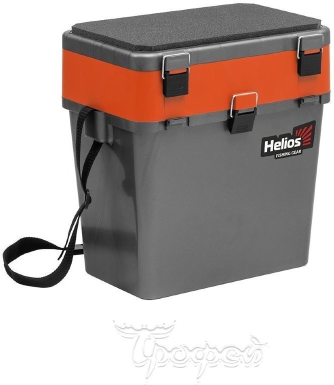 Ящик рыболовный зимний Helios двухсекционный 19л серый/оранжевый (HS-IB-19-GO) (70120)