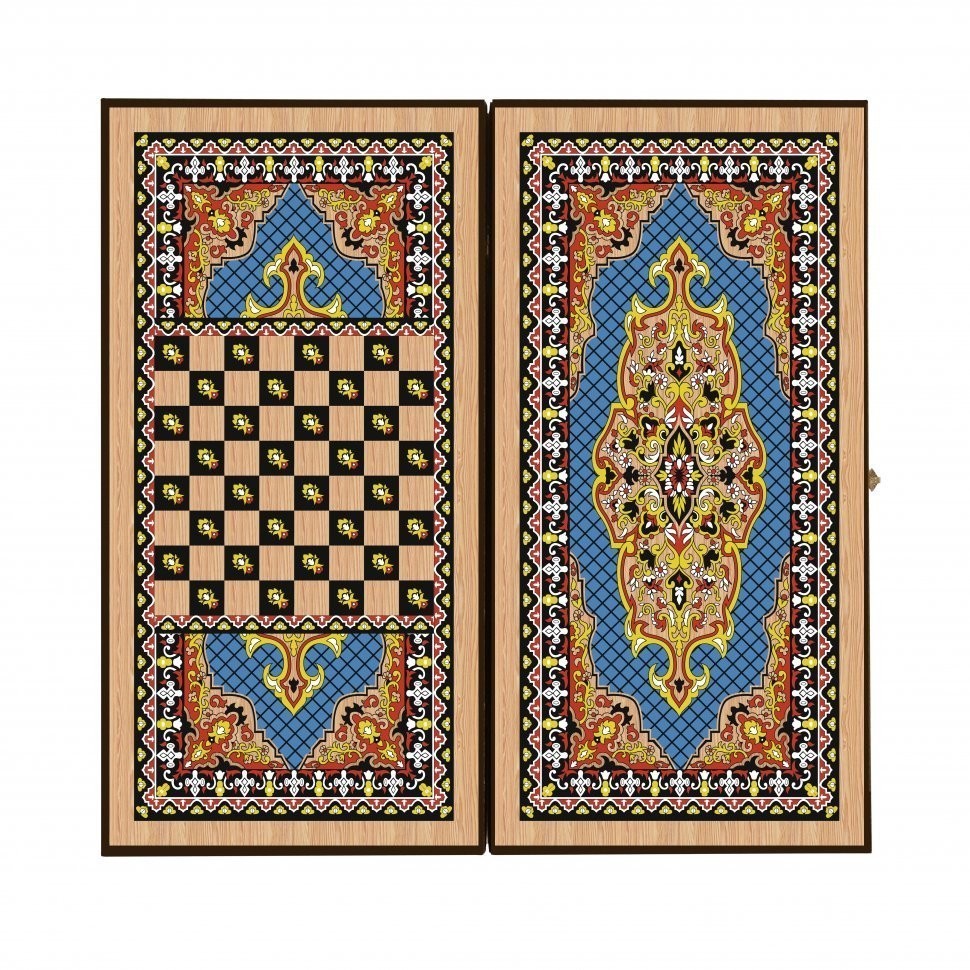 Шахматы + нарды + шашки "Сирия Голубые" малые (64176)
