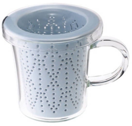 Кружка с ситечком C080-33AIN, стекло,фарфор, Indigo, LOVERAMICS
