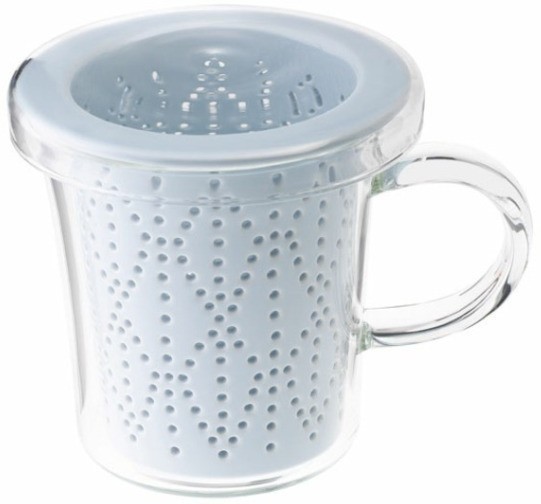 Кружка с ситечком C080-33AIN, стекло,фарфор, Indigo, LOVERAMICS