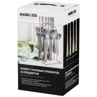 Набор столовых приборов agness на 6 персон 25 пр. на подставке (кор=6набор.) Agness (922-206)